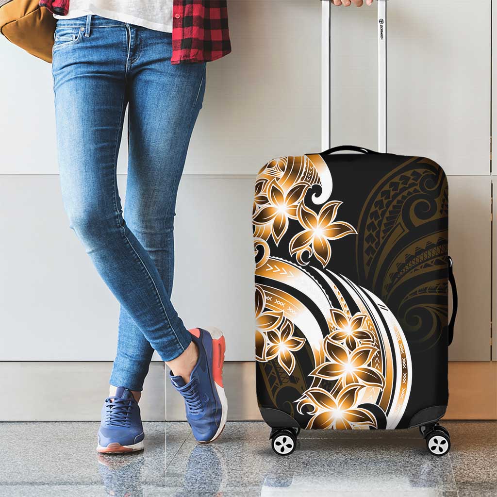 Plumeria Tribal Tattoo Luggage Cover Gold Polynesian Pattern LT9 - Polynesian Pride