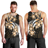 Plumeria Tribal Tattoo Men Tank Top Gold Polynesian Pattern LT9 - Polynesian Pride
