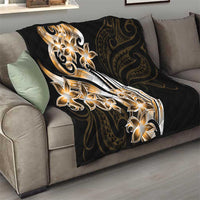 Plumeria Tribal Tattoo Quilt Gold Polynesian Pattern