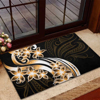Plumeria Tribal Tattoo Rubber Doormat Gold Polynesian Pattern LT9 - Polynesian Pride