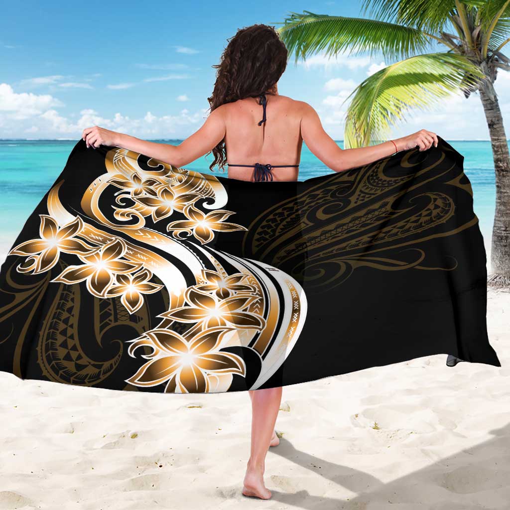 Plumeria Tribal Tattoo Sarong Gold Polynesian Pattern