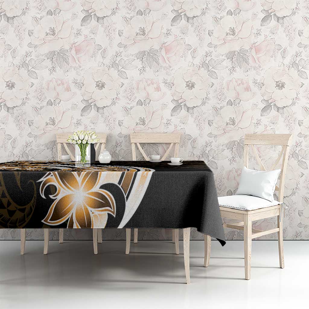 Plumeria Tribal Tattoo Tablecloth Gold Polynesian Pattern LT9 - Polynesian Pride