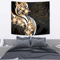 Plumeria Tribal Tattoo Tapestry Gold Polynesian Pattern