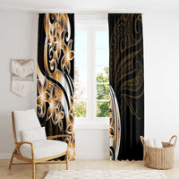 Plumeria Tribal Tattoo Window Curtain Gold Polynesian Pattern LT9 - Polynesian Pride