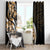 Plumeria Tribal Tattoo Window Curtain Gold Polynesian Pattern