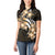 Plumeria Tribal Tattoo Women Polo Shirt Gold Polynesian Pattern