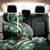 Plumeria Tribal Tattoo Back Car Seat Cover Green Polynesian Pattern