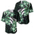 Plumeria Tribal Tattoo Baseball Jersey Green Polynesian Pattern