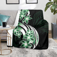 Plumeria Tribal Tattoo Blanket Green Polynesian Pattern LT9 - Polynesian Pride