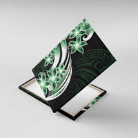 Plumeria Tribal Tattoo Canvas Wall Art Green Polynesian Pattern LT9 With Frame Green - Polynesian Pride