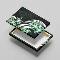 Plumeria Tribal Tattoo Canvas Wall Art Green Polynesian Pattern LT9 - Polynesian Pride