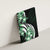 Plumeria Tribal Tattoo Canvas Wall Art Green Polynesian Pattern