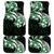 Plumeria Tribal Tattoo Car Mats Green Polynesian Pattern