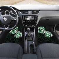 Plumeria Tribal Tattoo Car Mats Green Polynesian Pattern LT9 Set 2pcs - Front Green - Polynesian Pride