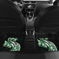 Plumeria Tribal Tattoo Car Mats Green Polynesian Pattern LT9 Set 2pcs - Back Green - Polynesian Pride