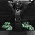 Plumeria Tribal Tattoo Car Mats Green Polynesian Pattern