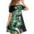 Plumeria Tribal Tattoo Family Matching Long Sleeve Bodycon Dress and Hawaiian Shirt Green Polynesian Pattern