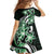 Plumeria Tribal Tattoo Family Matching Off Shoulder Maxi Dress and Hawaiian Shirt Green Polynesian Pattern