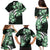 Plumeria Tribal Tattoo Family Matching Puletasi and Hawaiian Shirt Green Polynesian Pattern