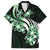 Plumeria Tribal Tattoo Family Matching Puletasi and Hawaiian Shirt Green Polynesian Pattern