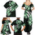 Plumeria Tribal Tattoo Family Matching Summer Maxi Dress and Hawaiian Shirt Green Polynesian Pattern