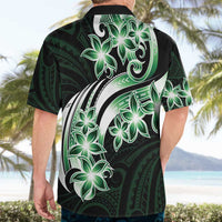 Plumeria Tribal Tattoo Hawaiian Shirt Green Polynesian Pattern LT9 - Polynesian Pride