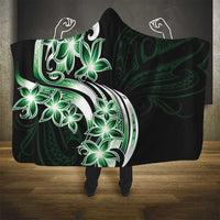 Plumeria Tribal Tattoo Hooded Blanket Green Polynesian Pattern LT9 - Polynesian Pride
