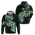 Plumeria Tribal Tattoo Hoodie Green Polynesian Pattern