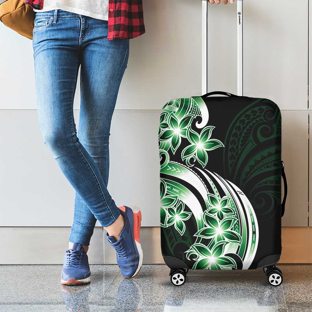 Plumeria Tribal Tattoo Luggage Cover Green Polynesian Pattern LT9 - Polynesian Pride