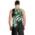 Plumeria Tribal Tattoo Men Tank Top Green Polynesian Pattern