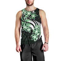 Plumeria Tribal Tattoo Men Tank Top Green Polynesian Pattern LT9 - Polynesian Pride