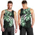 Plumeria Tribal Tattoo Men Tank Top Green Polynesian Pattern