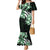 Plumeria Tribal Tattoo Mermaid Dress Green Polynesian Pattern