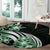 Plumeria Tribal Tattoo Round Carpet Green Polynesian Pattern