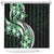 Plumeria Tribal Tattoo Shower Curtain Green Polynesian Pattern