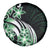 Plumeria Tribal Tattoo Spare Tire Cover Green Polynesian Pattern