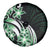 Plumeria Tribal Tattoo Spare Tire Cover Green Polynesian Pattern