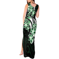Plumeria Tribal Tattoo Tank Maxi Dress Green Polynesian Pattern LT9 - Polynesian Pride