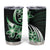 Plumeria Tribal Tattoo Tumbler Cup Green Polynesian Pattern