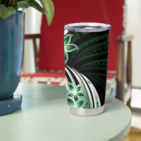 Plumeria Tribal Tattoo Tumbler Cup Green Polynesian Pattern LT9 - Polynesian Pride