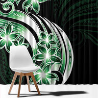 Plumeria Tribal Tattoo Window Curtain Green Polynesian Pattern LT9 - Polynesian Pride