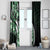 Plumeria Tribal Tattoo Window Curtain Green Polynesian Pattern