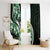 Plumeria Tribal Tattoo Window Curtain Green Polynesian Pattern