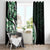 Plumeria Tribal Tattoo Window Curtain Green Polynesian Pattern