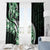 Plumeria Tribal Tattoo Window Curtain Green Polynesian Pattern