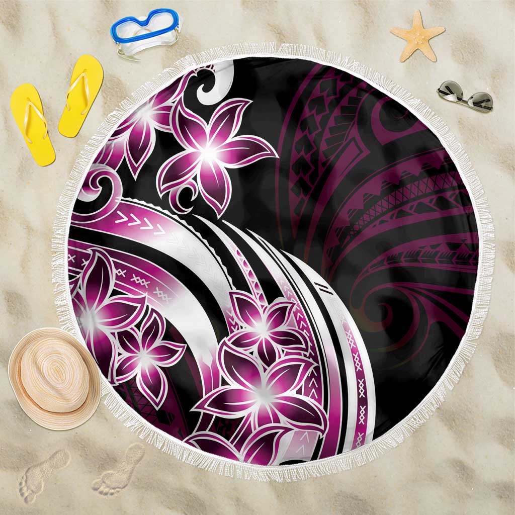 Plumeria Tribal Tattoo Beach Blanket Pink Polynesian Pattern LT9 One Size 150cm Pink - Polynesian Pride