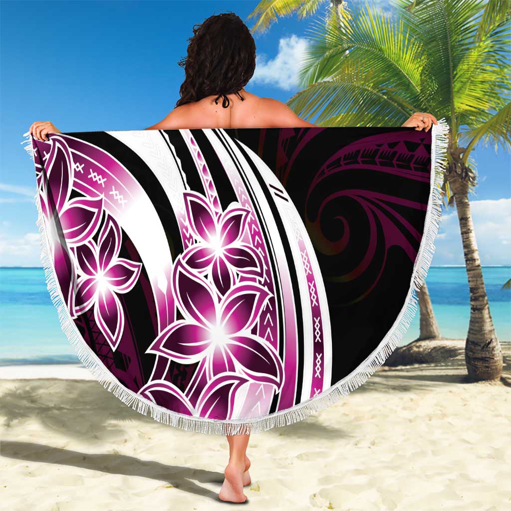 Plumeria Tribal Tattoo Beach Blanket Pink Polynesian Pattern LT9 - Polynesian Pride