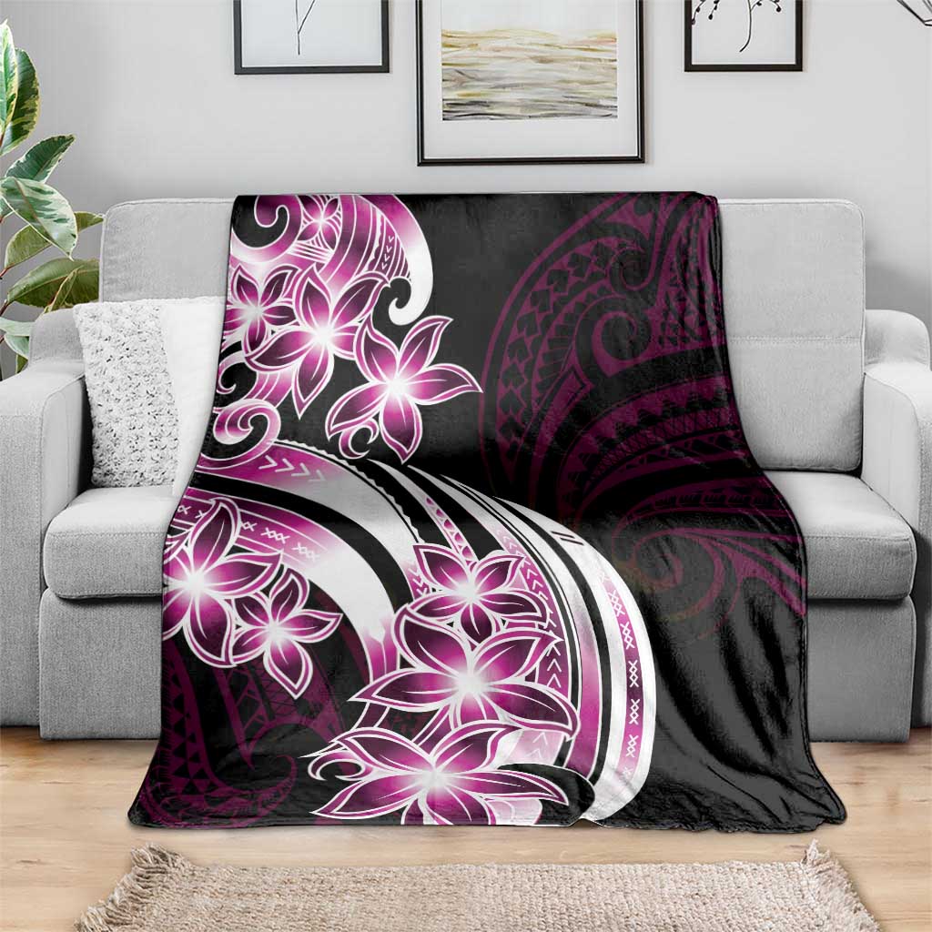 Plumeria Tribal Tattoo Blanket Pink Polynesian Pattern LT9 - Polynesian Pride