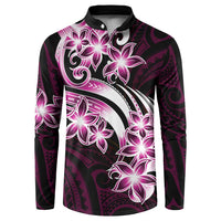 Plumeria Tribal Tattoo Button Sweatshirt Pink Polynesian Pattern LT9 Pink - Polynesian Pride