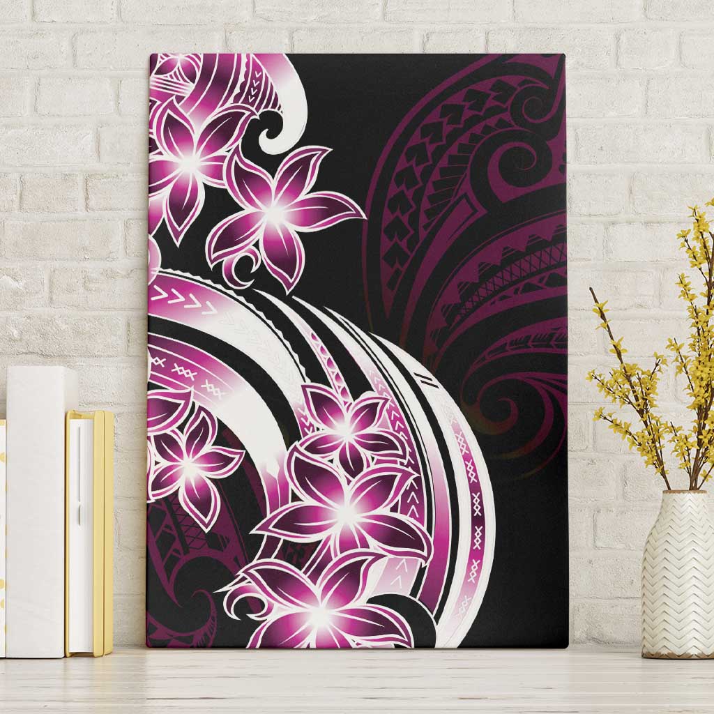 Plumeria Tribal Tattoo Canvas Wall Art Pink Polynesian Pattern LT9 Without Frame Pink - Polynesian Pride